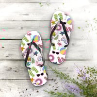 Image 1 of Beach Themed Flip Flops