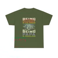 Image 4 of Being A Grandpa Is An Honor, Being A Papa Is Priceless Unisex Heavy Cotton Tee