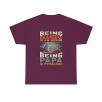 Image 5 of Being A Grandpa Is An Honor, Being A Papa Is Priceless Unisex Heavy Cotton Tee