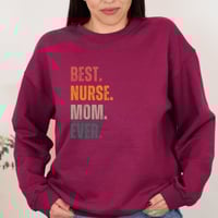 Image 3 of Best Nurse Mom Ever, Mother's Day Gift, Mother's Day Mom Gift, Women Retro Nurse Sweater, Nurse M...