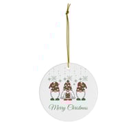 Image 2 of Merry Christmas Ceramic Ornament, Christmas Gnomes Tree Ornament, Gift For The Family Ornament, G...