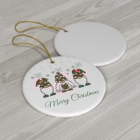 Image 3 of Merry Christmas Ceramic Ornament, Christmas Gnomes Tree Ornament, Gift For The Family Ornament, G...