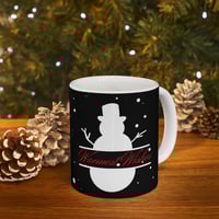 Image 1 of Christmas Snowman With Warmest Wishes 11 OZ Ceramic Mug, Holiday Gift Idea, Christmas Coffee Mug.