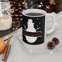 Image 2 of Christmas Snowman With Warmest Wishes 11 OZ Ceramic Mug, Holiday Gift Idea, Christmas Coffee Mug.