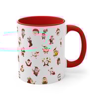 Image 2 of Colorful Accent Christmas 11 oz Coffee Mug, Christmas Coffee Mug, Holiday Gift Idea, All Over Pri...
