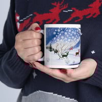 Image 2 of Plaid Reindeers In Winter Christmas 11 oz Ceramic Mug, Holiday Coffee Mug, Gift For Her, Christma...