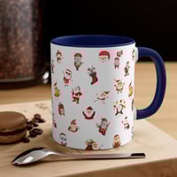 Image 3 of Colorful Accent Christmas 11 oz Coffee Mug, Christmas Coffee Mug, Holiday Gift Idea, All Over Pri...