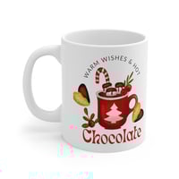 Image 3 of Warm Wishes And Hot Chocolat Christmas Mug, Holiday Gift Idea, Christmas Coffee Ceramic Mug 11oz
