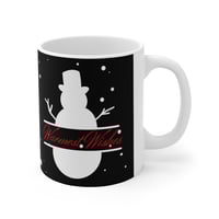 Image 5 of Christmas Snowman With Warmest Wishes 11 OZ Ceramic Mug, Holiday Gift Idea, Christmas Coffee Mug.