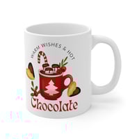 Image 4 of Warm Wishes And Hot Chocolat Christmas Mug, Holiday Gift Idea, Christmas Coffee Ceramic Mug 11oz