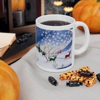 Image 5 of Plaid Reindeers In Winter Christmas 11 oz Ceramic Mug, Holiday Coffee Mug, Gift For Her, Christma...