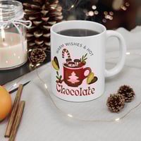 Image 5 of Warm Wishes And Hot Chocolat Christmas Mug, Holiday Gift Idea, Christmas Coffee Ceramic Mug 11oz
