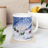 Image 6 of Plaid Reindeers In Winter Christmas 11 oz Ceramic Mug, Holiday Coffee Mug, Gift For Her, Christma...