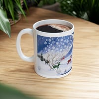 Image 7 of Plaid Reindeers In Winter Christmas 11 oz Ceramic Mug, Holiday Coffee Mug, Gift For Her, Christma...