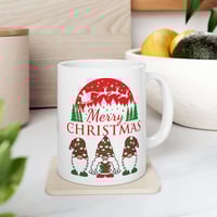 Image 8 of Merry Christmas Ceramic Mug 11oz, Christmas Gnomes Coffee Mug, Holiday Gift Idea, Christmas Coffe...