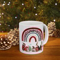 Image 8 of Believe Christmas Mug, Retro Christmas Rainbow Mug, Christmas Coffee Mug, Holiday Gift Idea, Gift...