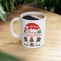 Image 9 of Merry Christmas Ceramic Mug 11oz, Christmas Gnomes Coffee Mug, Holiday Gift Idea, Christmas Coffe...