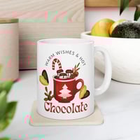 Image 8 of Warm Wishes And Hot Chocolat Christmas Mug, Holiday Gift Idea, Christmas Coffee Ceramic Mug 11oz