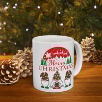 Image 10 of Merry Christmas Ceramic Mug 11oz, Christmas Gnomes Coffee Mug, Holiday Gift Idea, Christmas Coffe...