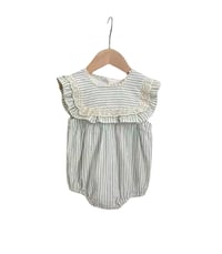Image 1 of Sutton Striped Romper - Chartreuse 