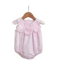 Image 1 of Sunday Scallop Romper - Petal Pink