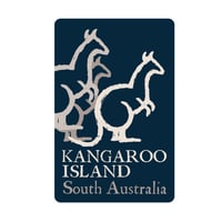 Image 1 of Kangaroo Island souvenir magnet - Kangaroos on classic navy