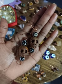 Wood Skull Earrings