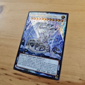 Image of Blue-Eyes Ultimate Spirit Dragon Etched and Hand-Painted Full Art Card