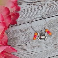 Image 3 of Orange Crab Wine Glass Charm