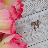 Image 3 of Brown Wine Barrel Wine Glass Charm