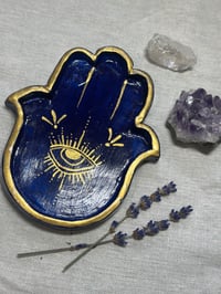 Image 4 of Hamsa Hand- Handmade clay tray or wall charm