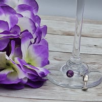 Image 1 of Purple Wine Glass Wine Glass Charm 