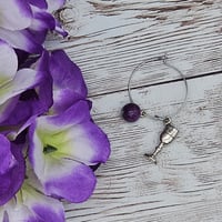 Image 3 of Purple Wine Glass Wine Glass Charm 