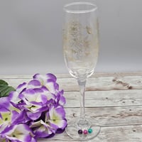 Image 1 of Purple Pink Blue Wine Glass Charm 