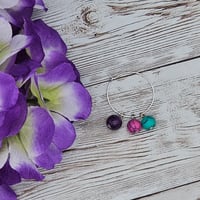 Image 3 of Purple Pink Blue Wine Glass Charm 