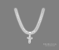 925 Silver Heart style Diamond Bow Cross Easter Edition