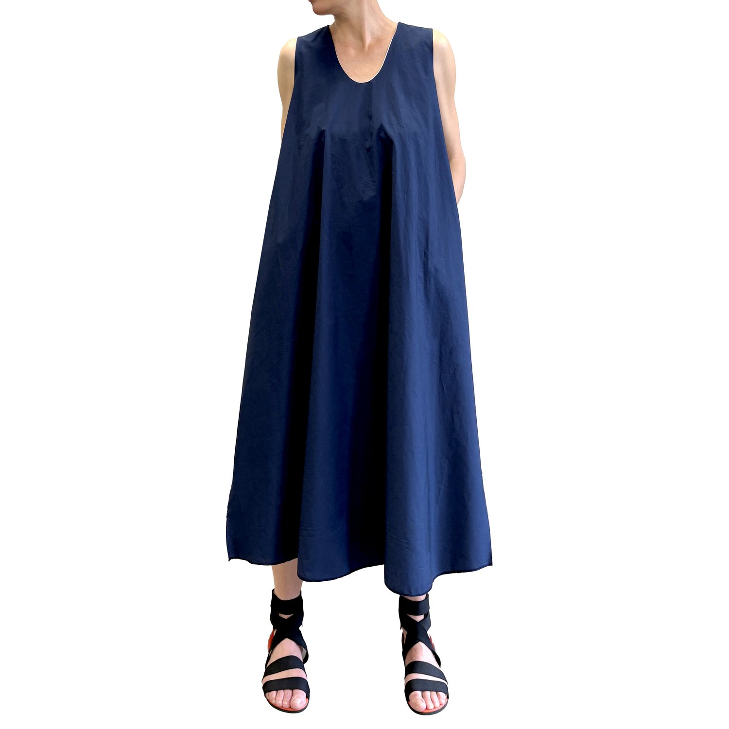 Image of SOFT COTTON FLARED DRESS