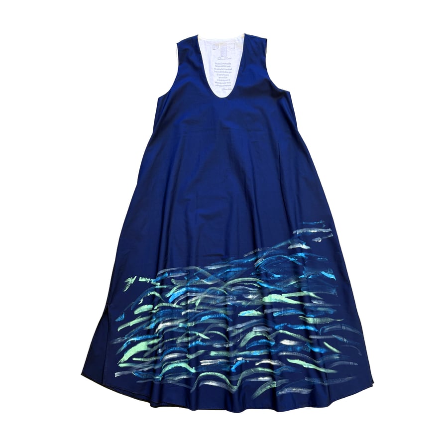 Image of FLARED DRESS WITH "WAVES" PAINTING