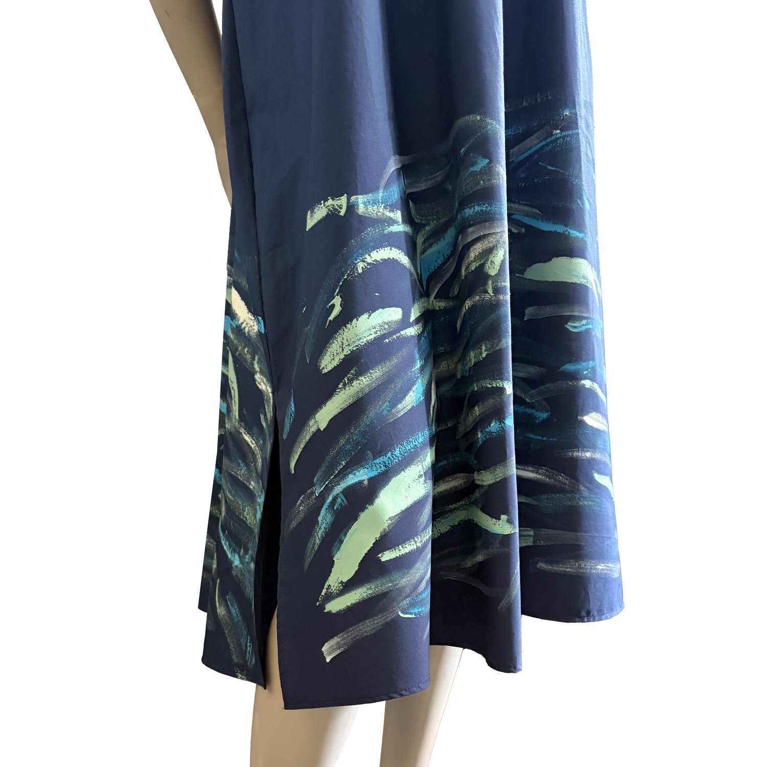Image of FLARED DRESS WITH "WAVES" PAINTING