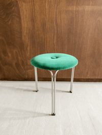 Image 1 of Tabouret "Tacke" à 3 pieds avec assise en velours - des années 60