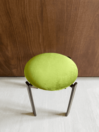 Image 2 of Tabouret vintage avec assise en velours