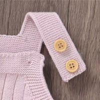 Image 8 of Arabella Knit Romper - Rose Ruffle / Sweet Pea
