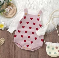 Image 6 of Arabella Knit Romper - Rose Ruffle / Sweet Pea