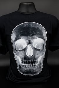 Image 4 of Negative Skulls with rhinestone outlines (b/w and Red) 