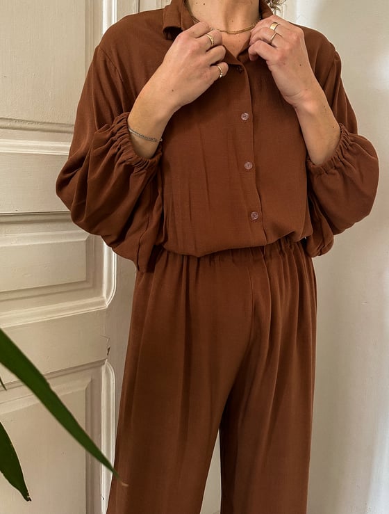 Image of NINES brown shirt IVORI