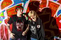 Image 9 of Stretch GAP shirt with La Rocka Rising Sun decals