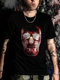 Image 3 of A3 Negative Rhinestone Skull (Red) Artwork or T shirts