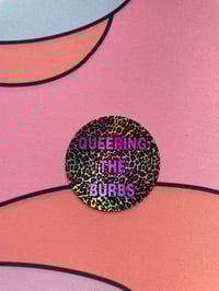 Queering the Burbs Leopard Print Holographic Sticker