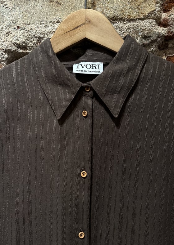 Image of NATI brown texture shirt IVORI
