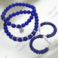 Image 2 of Cat Eyez Duo with Matching Bead Wrapped Earrings